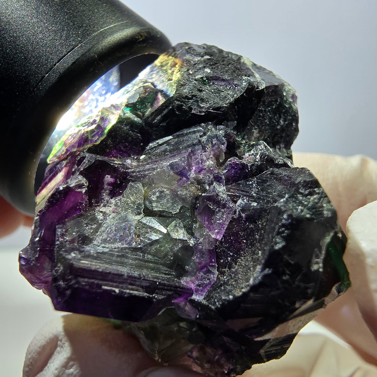 Phantom Fluorit Würfel Stufe, grün lila Okorusu, Namibia 44*38*33mm