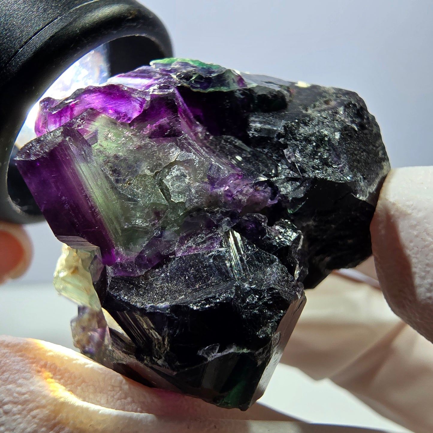 Phantom Fluorit Würfel Stufe, grün lila Okorusu, Namibia 44*38*33mm