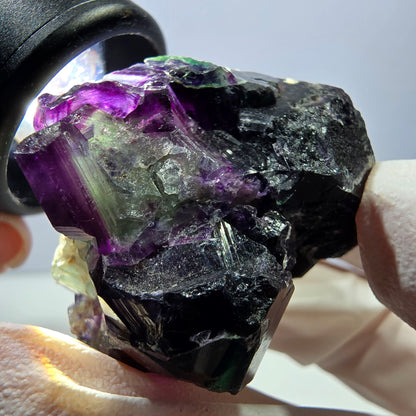 Phantom Fluorit Würfel Stufe, grün lila Okorusu, Namibia 44*38*33mm