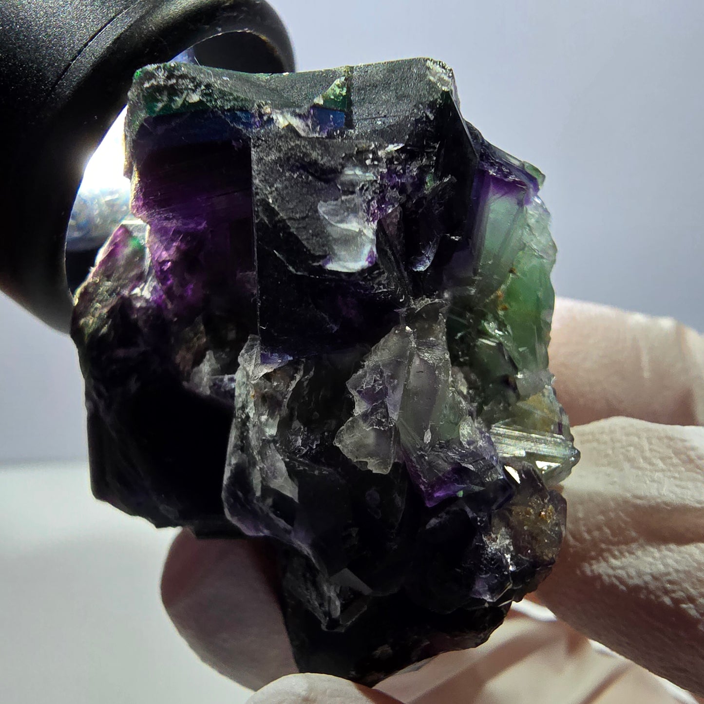 Phantom Fluorit Würfel Stufe, grün lila Okorusu, Namibia 44*38*33mm