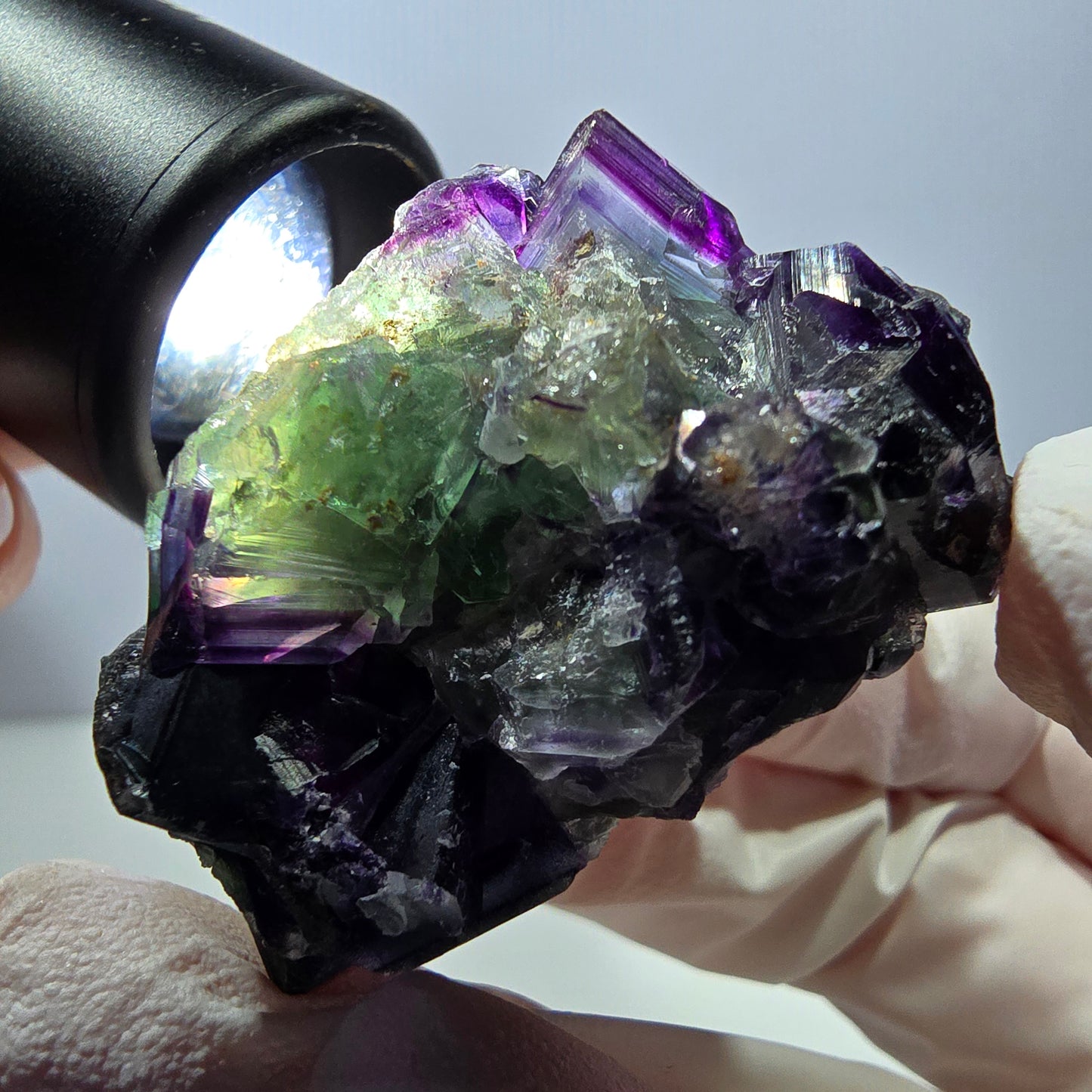 Phantom Fluorit Würfel Stufe, grün lila Okorusu, Namibia 44*38*33mm