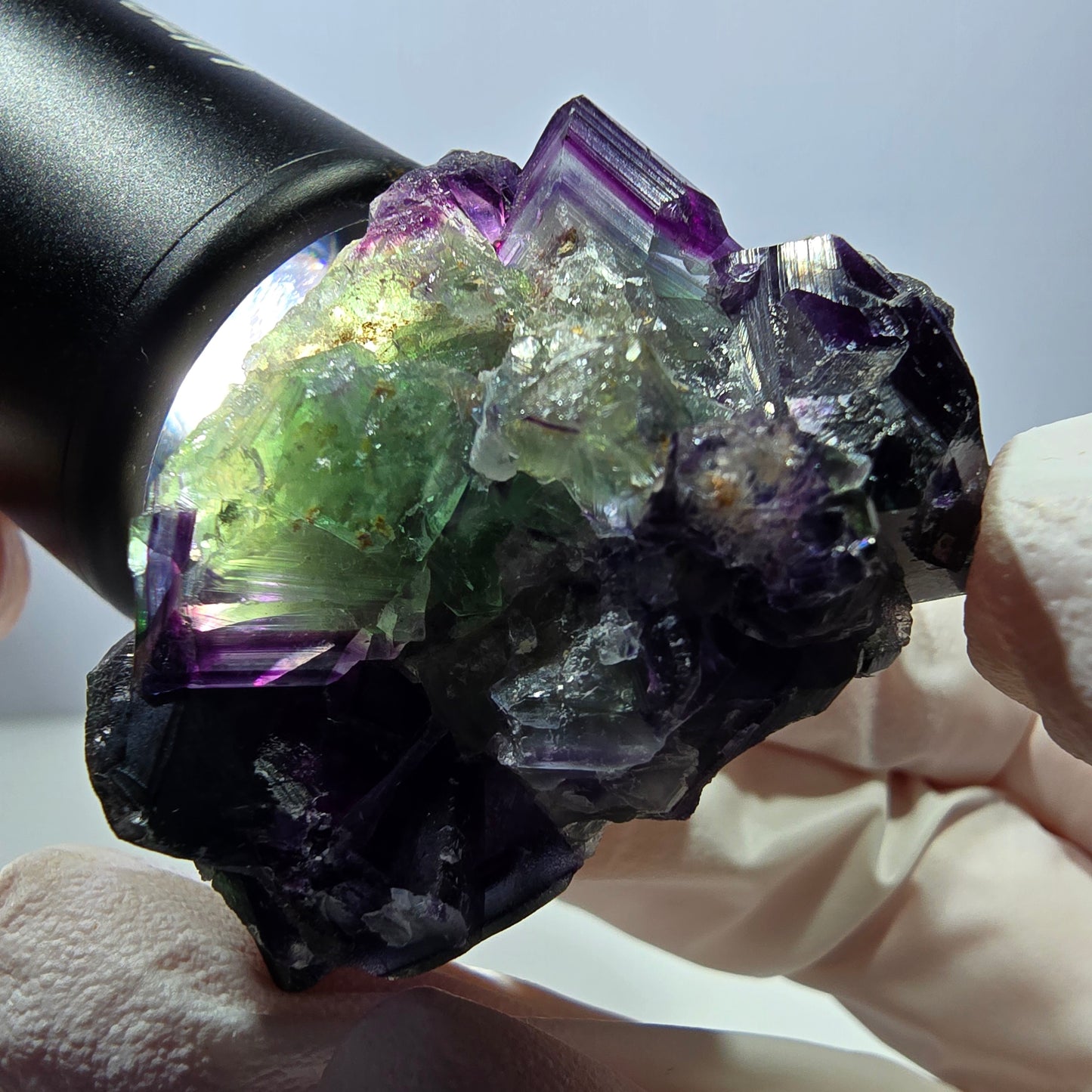 Phantom Fluorit Würfel Stufe, grün lila Okorusu, Namibia 44*38*33mm