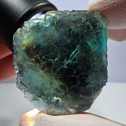 Phantom Fluorit Würfel Stufe, grün braun parkettiert Okorusu, Namibia 37*33*25mm