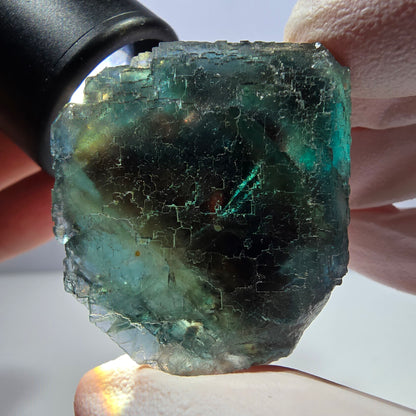 Phantom Fluorit Würfel Stufe, grün braun parkettiert Okorusu, Namibia 37*33*25mm