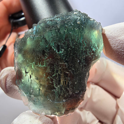 Phantom Fluorit Würfel Stufe, grün braun parkettiert Okorusu, Namibia 37*33*25mm