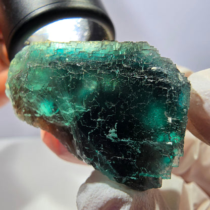 Phantom Fluorit Würfel Stufe, grün braun parkettiert Okorusu, Namibia 37*33*25mm