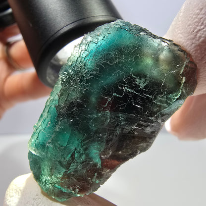 Phantom Fluorit Würfel Stufe, grün braun parkettiert Okorusu, Namibia 37*33*25mm