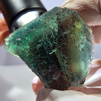 Phantom Fluorit Würfel Stufe, grün braun parkettiert Okorusu, Namibia 37*33*25mm