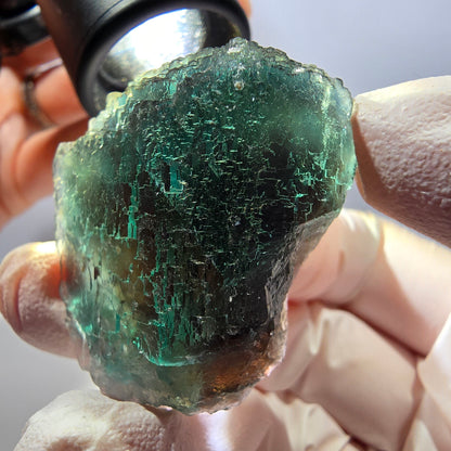 Phantom Fluorit Würfel Stufe, grün braun parkettiert Okorusu, Namibia 37*33*25mm