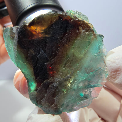 Phantom Fluorit Würfel Stufe, grün braun parkettiert Okorusu, Namibia 37*33*25mm