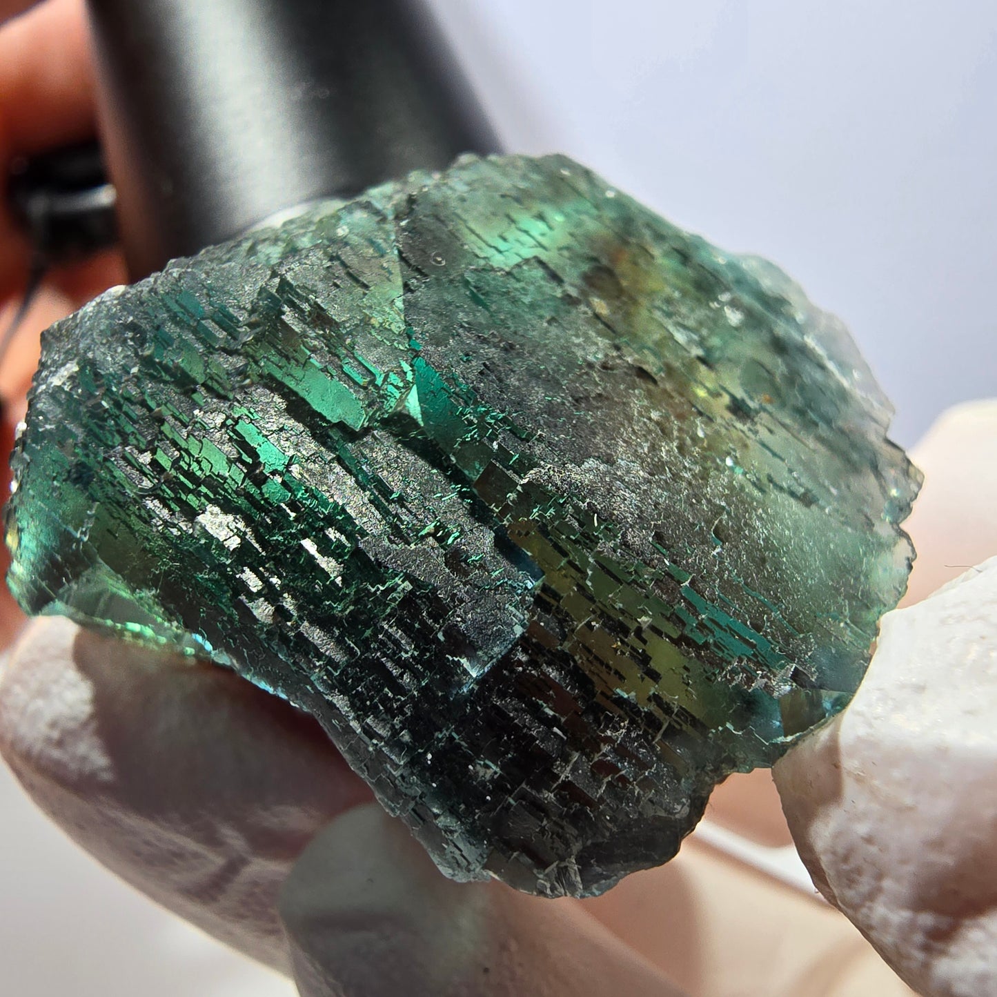 Phantom Fluorit Würfel Stufe, grün braun parkettiert Okorusu, Namibia 37*33*25mm