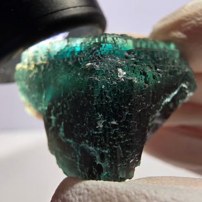 Phantom Fluorit Würfel Stufe, grün braun parkettiert Okorusu, Namibia 37*33*25mm