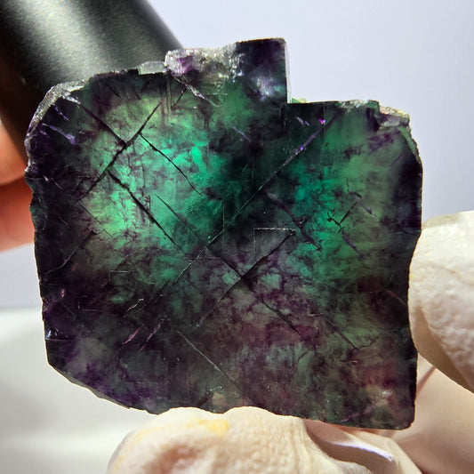 Phantom Fluorit Würfel Stufe, grün lila Okorusu, Namibia 33*32*25mm