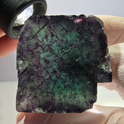 Phantom Fluorit Würfel Stufe, grün lila Okorusu, Namibia 33*32*25mm