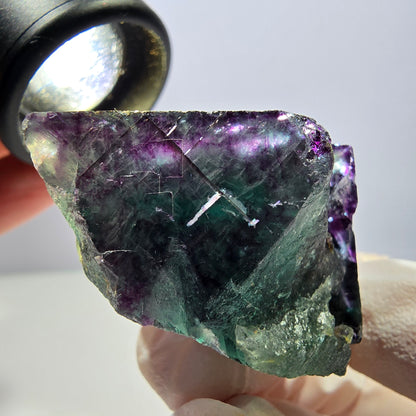 Phantom Fluorit Würfel Stufe, grün lila Okorusu, Namibia 33*32*25mm