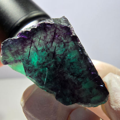 Phantom Fluorit Würfel Stufe, grün lila Okorusu, Namibia 33*32*25mm