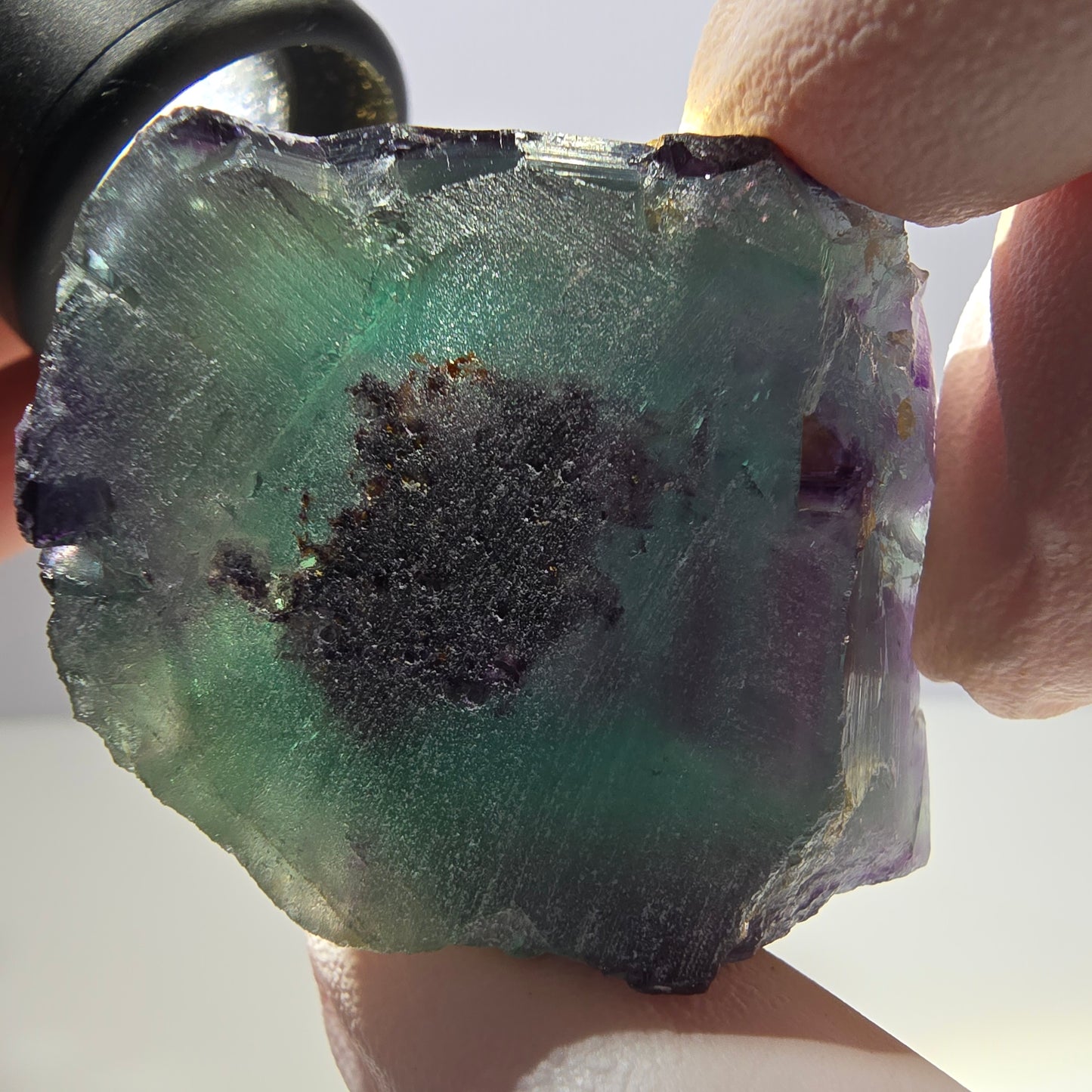 Phantom Fluorit Würfel Stufe, grün lila Okorusu, Namibia 33*32*25mm