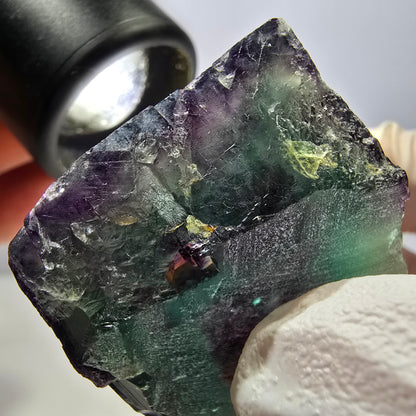 Phantom Fluorit Würfel Stufe, grün lila Okorusu, Namibia 33*32*25mm