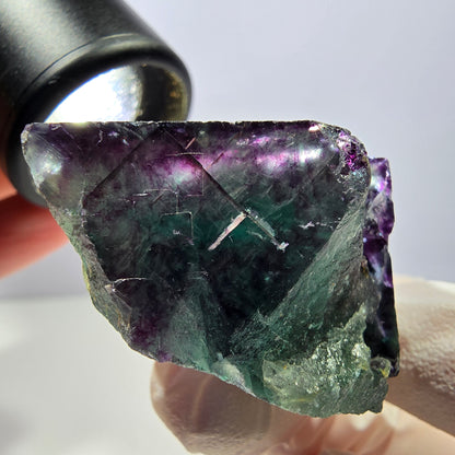 Phantom Fluorit Würfel Stufe, grün lila Okorusu, Namibia 33*32*25mm