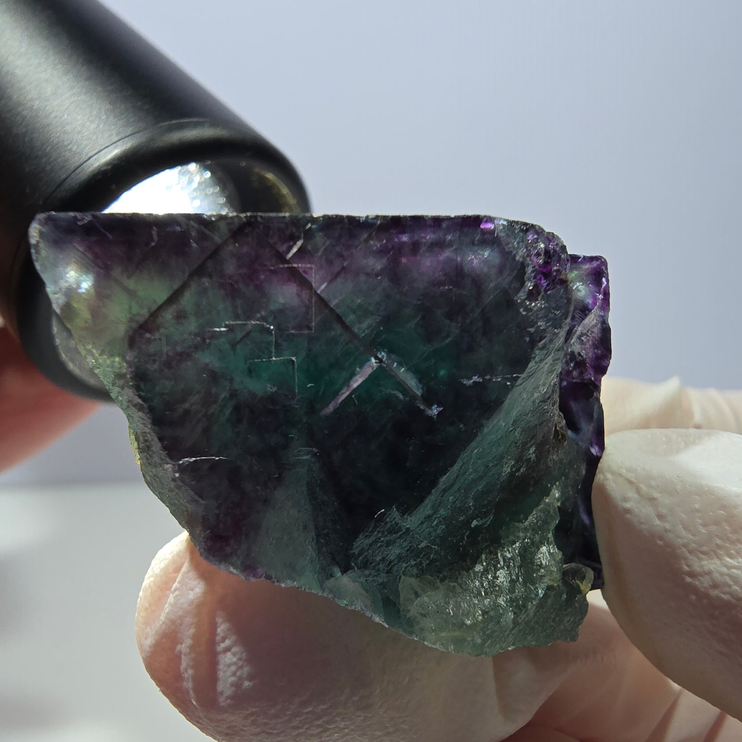 Phantom Fluorit Würfel Stufe, grün lila Okorusu, Namibia 33*32*25mm