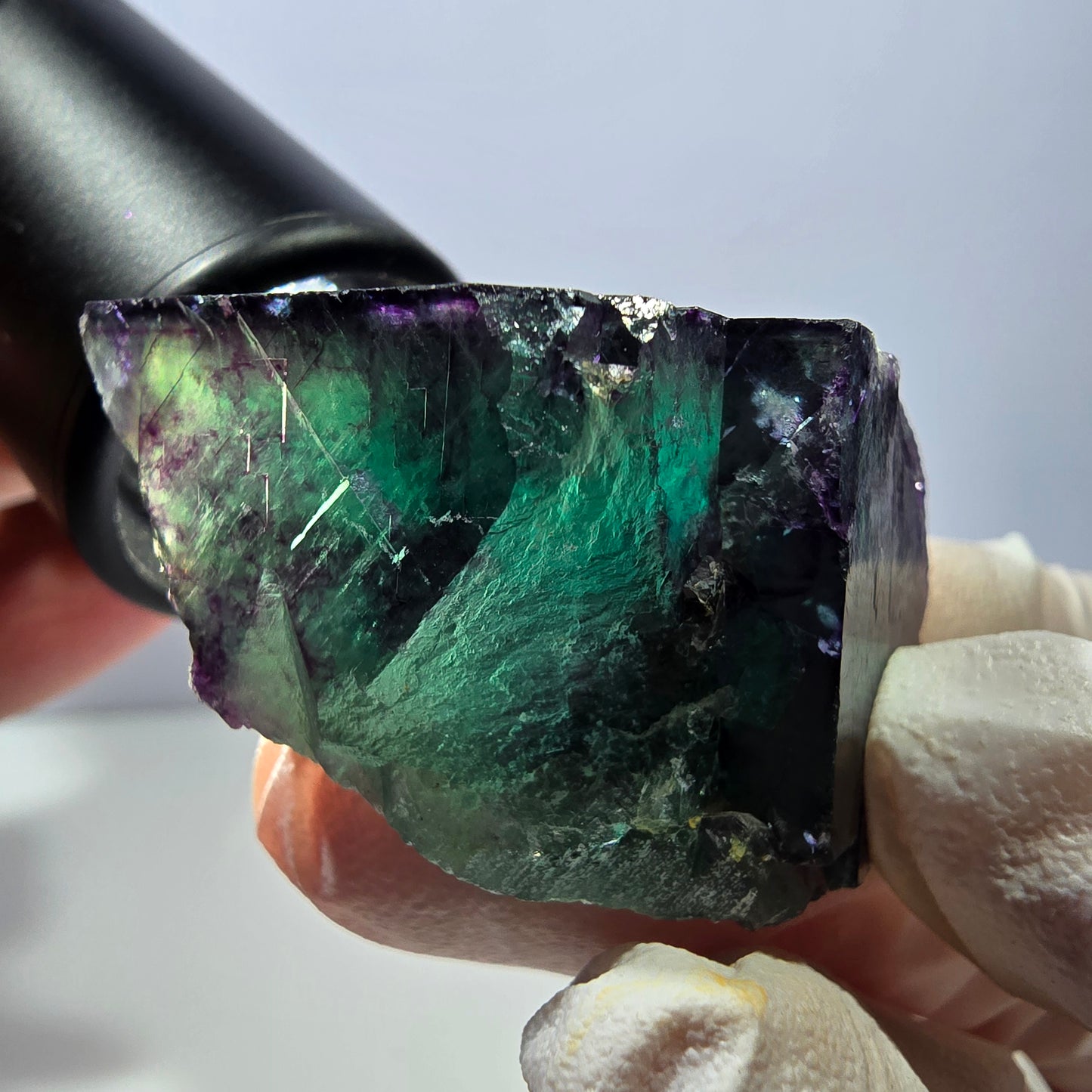 Phantom Fluorit Würfel Stufe, grün lila Okorusu, Namibia 33*32*25mm