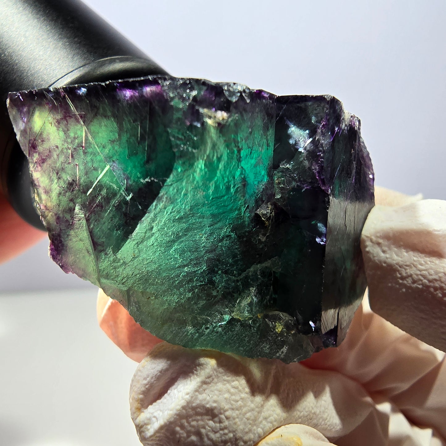 Phantom Fluorit Würfel Stufe, grün lila Okorusu, Namibia 33*32*25mm