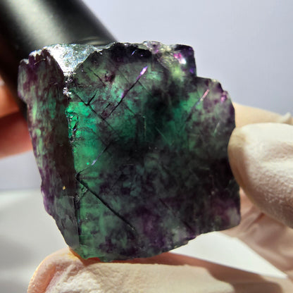 Phantom Fluorit Würfel Stufe, grün lila Okorusu, Namibia 33*32*25mm