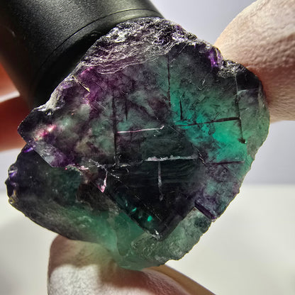 Phantom Fluorit Würfel Stufe, grün lila Okorusu, Namibia 33*32*25mm