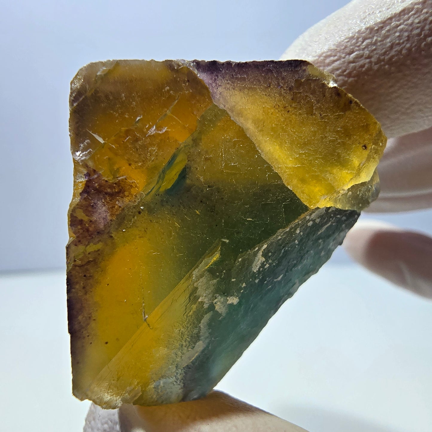 Phantom Fluorit Würfel Stufe, gelb grün Okorusu, Namibia 43*32*30mm