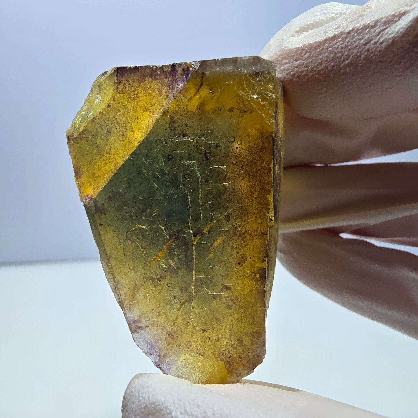 Phantom Fluorit Würfel Stufe, gelb grün Okorusu, Namibia 43*32*30mm