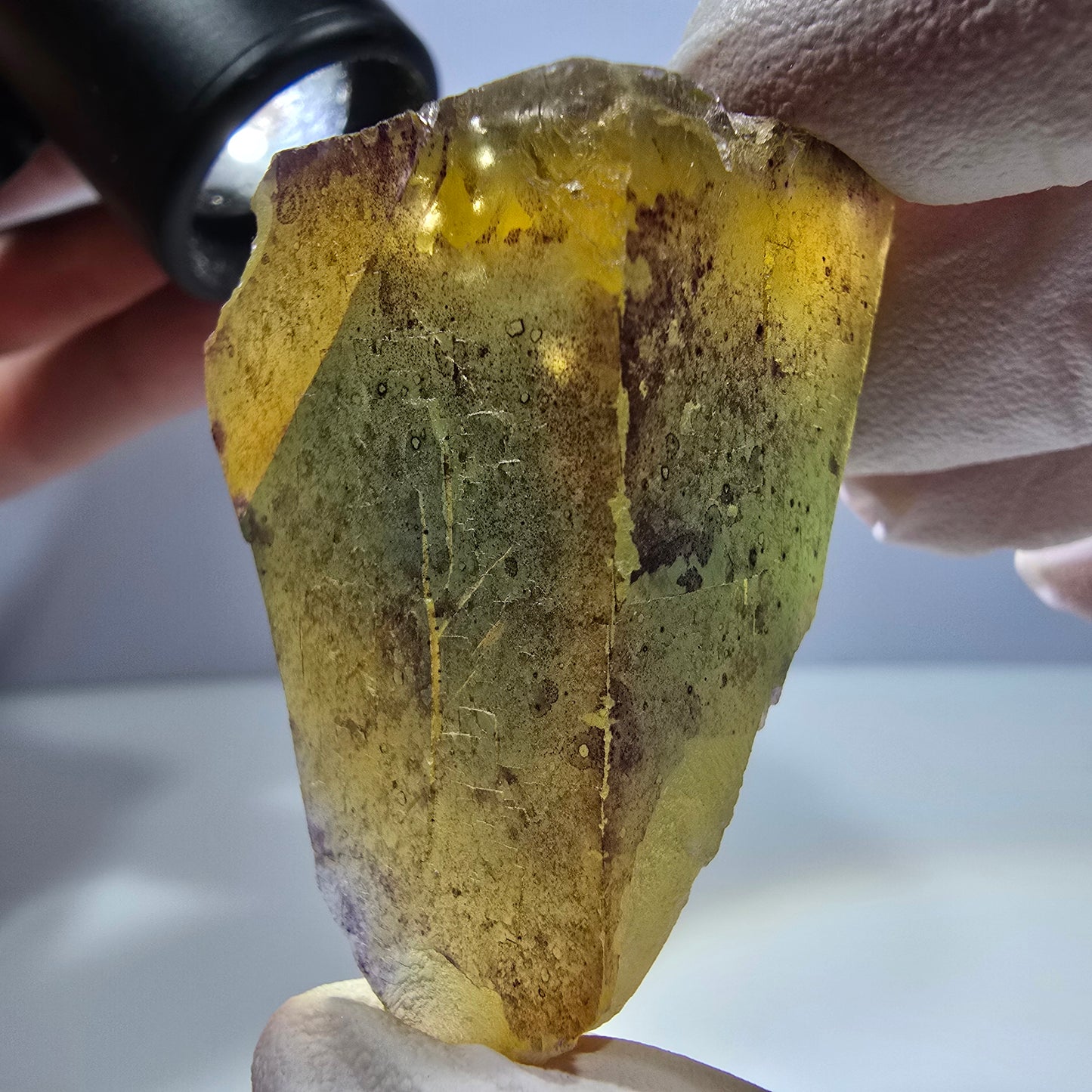 Phantom Fluorit Würfel Stufe, gelb grün Okorusu, Namibia 43*32*30mm