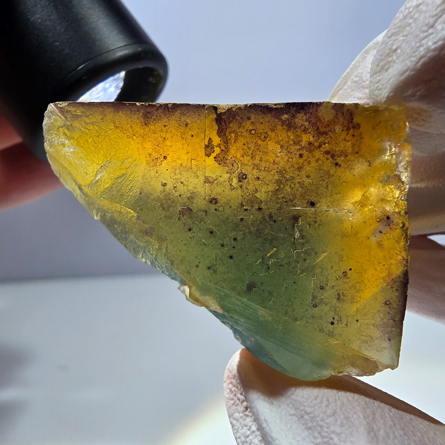 Phantom Fluorit Würfel Stufe, gelb grün Okorusu, Namibia 43*32*30mm