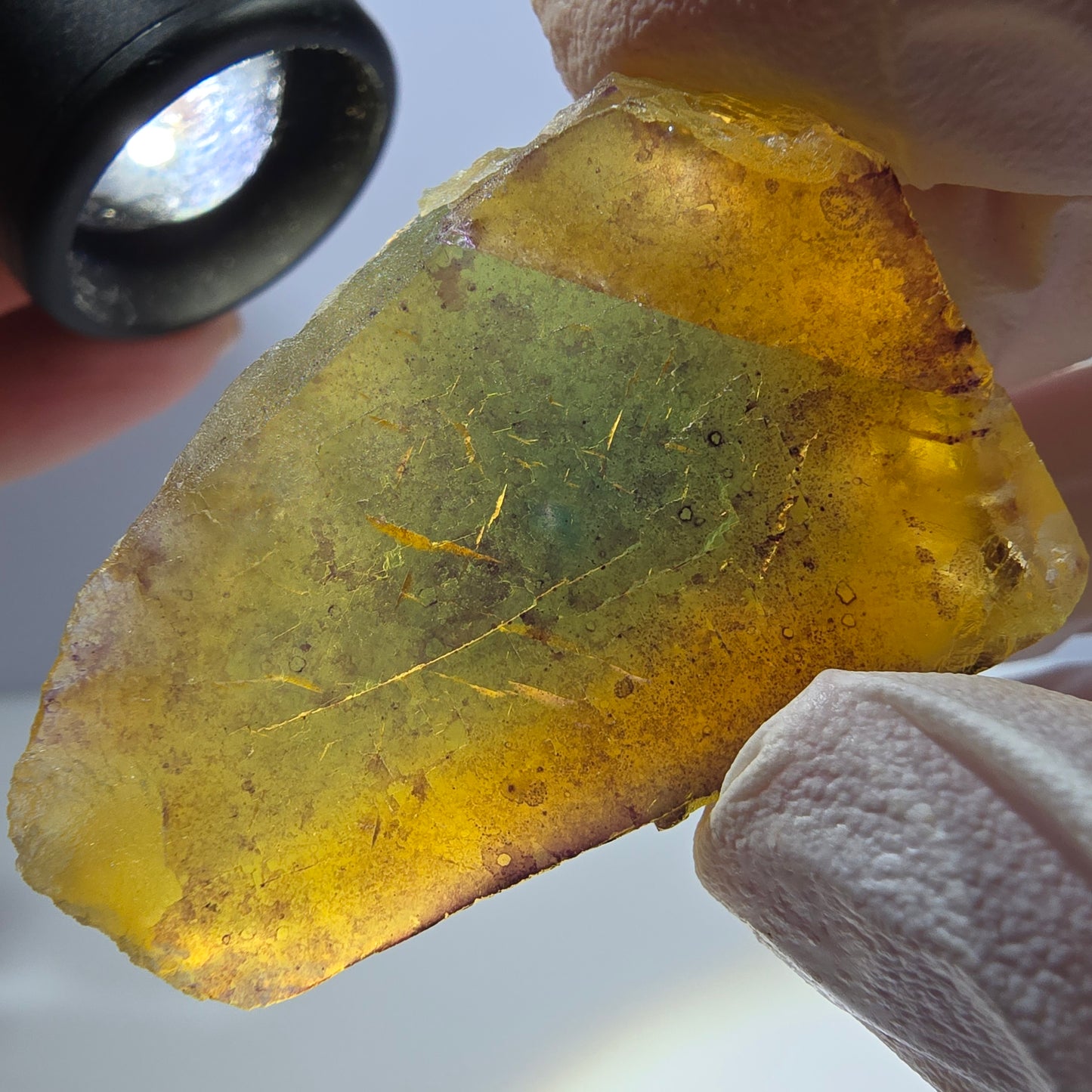 Phantom Fluorit Würfel Stufe, gelb grün Okorusu, Namibia 43*32*30mm