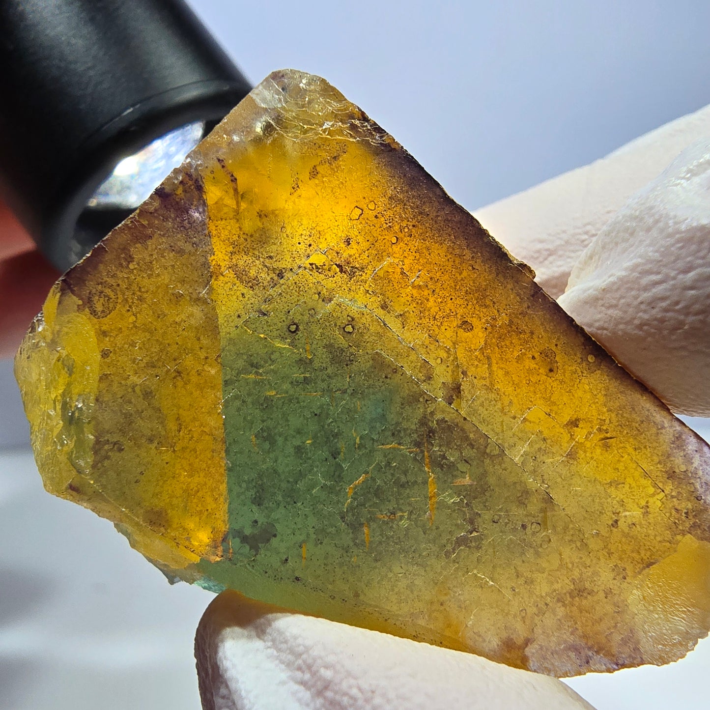 Phantom Fluorit Würfel Stufe, gelb grün Okorusu, Namibia 43*32*30mm