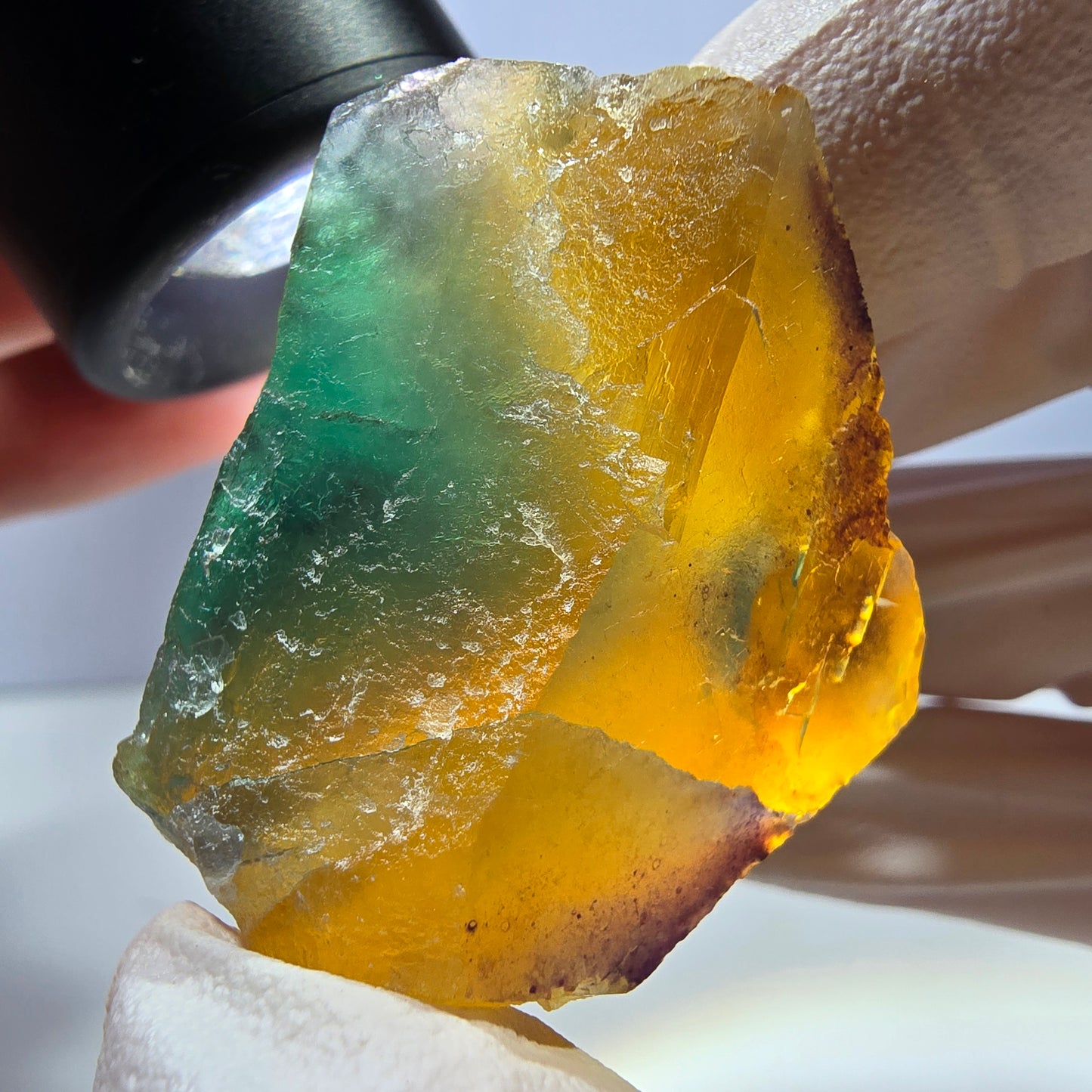 Phantom Fluorit Würfel Stufe, gelb grün Okorusu, Namibia 43*32*30mm