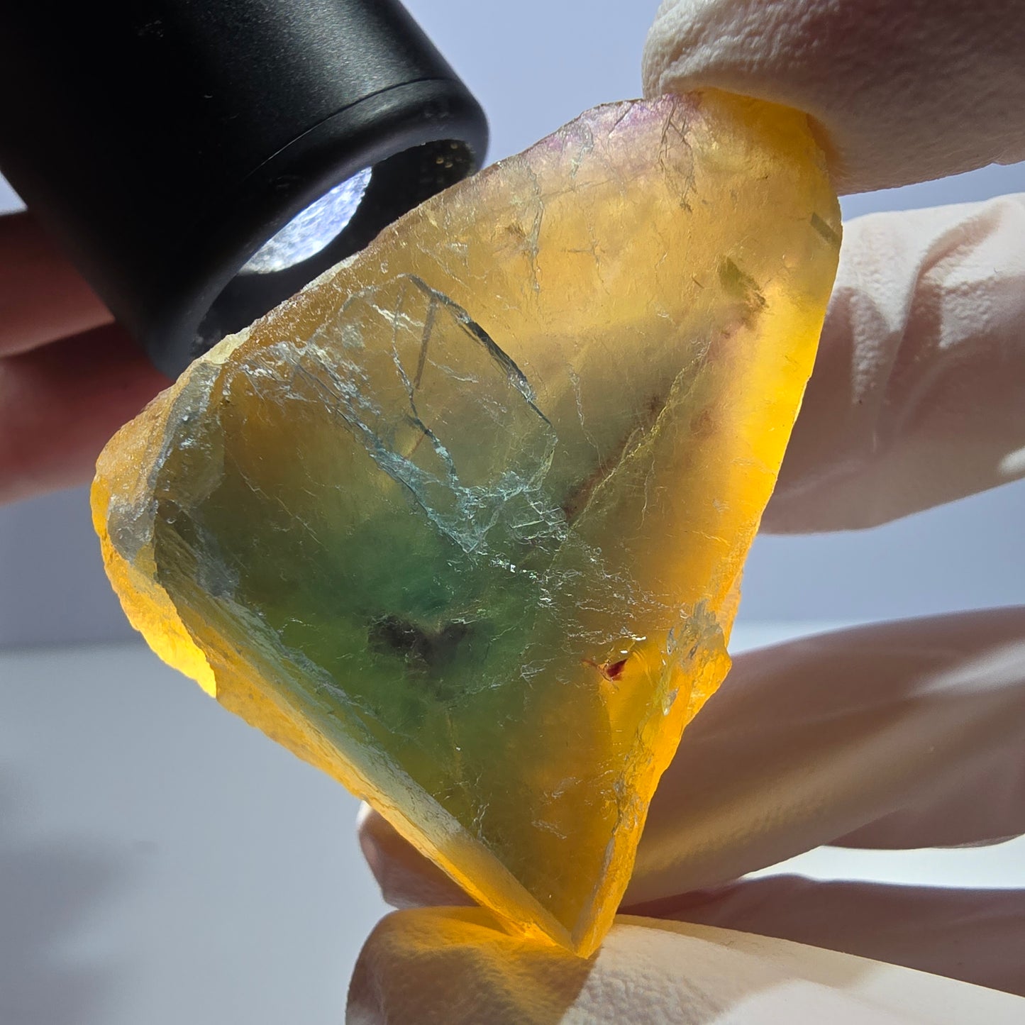 Phantom Fluorit Würfel Stufe, gelb grün Okorusu, Namibia 43*32*30mm