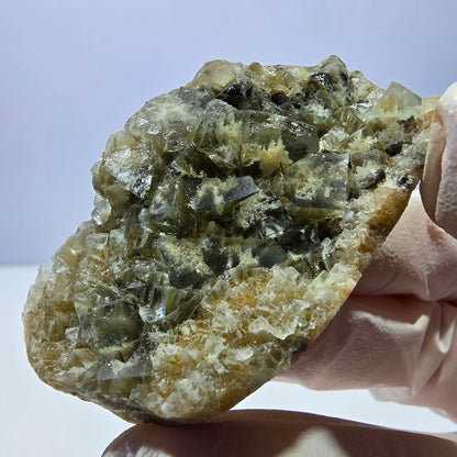 Phantom Fluorit Würfel Stufe, gelb grün Okorusu, Namibia 55*35*16mm