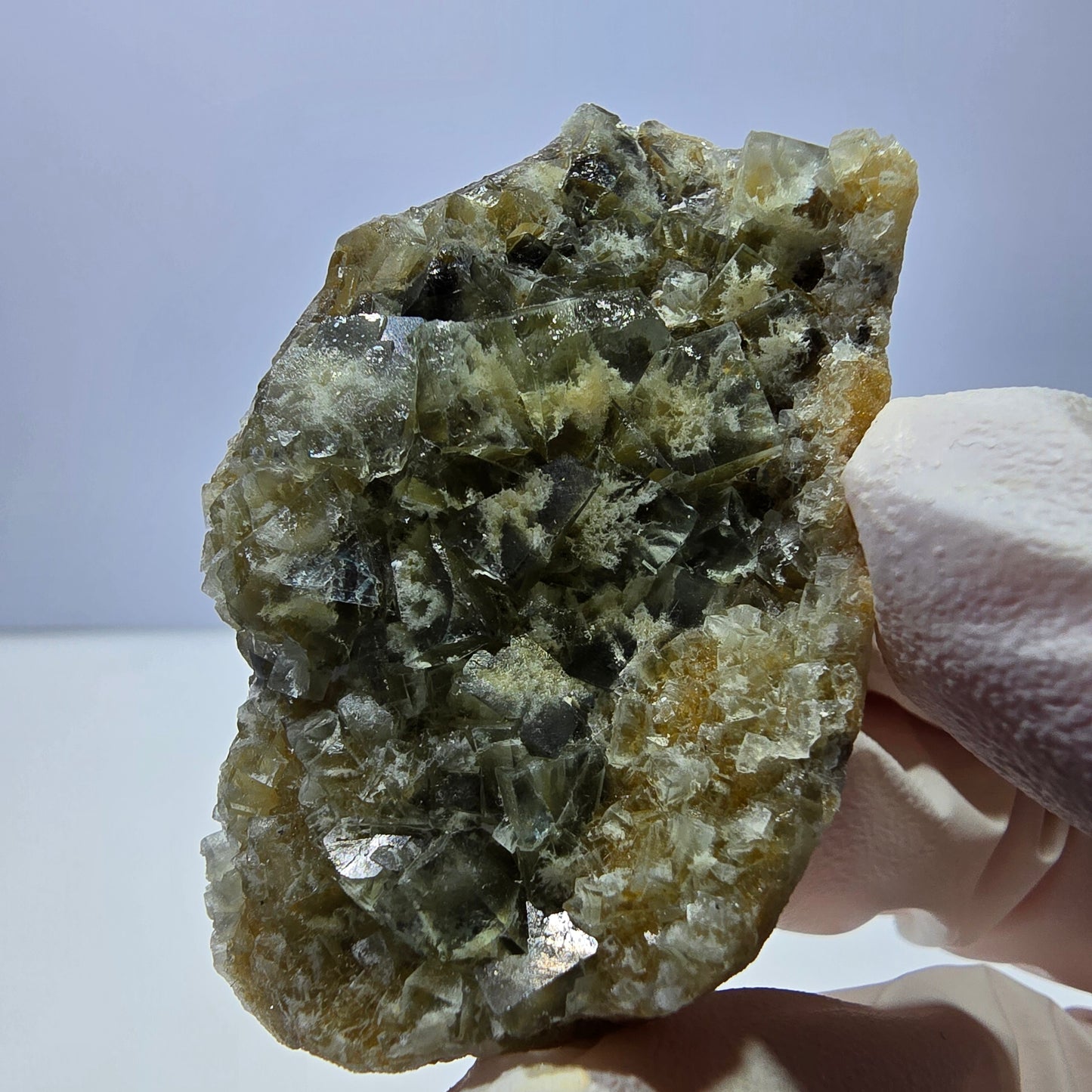 Phantom Fluorit Würfel Stufe, gelb grün Okorusu, Namibia 55*35*16mm