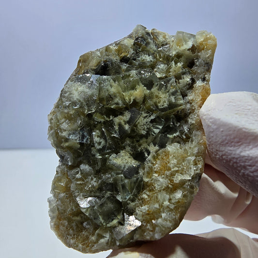 Phantom Fluorit Würfel Stufe, gelb grün Okorusu, Namibia 55*35*16mm