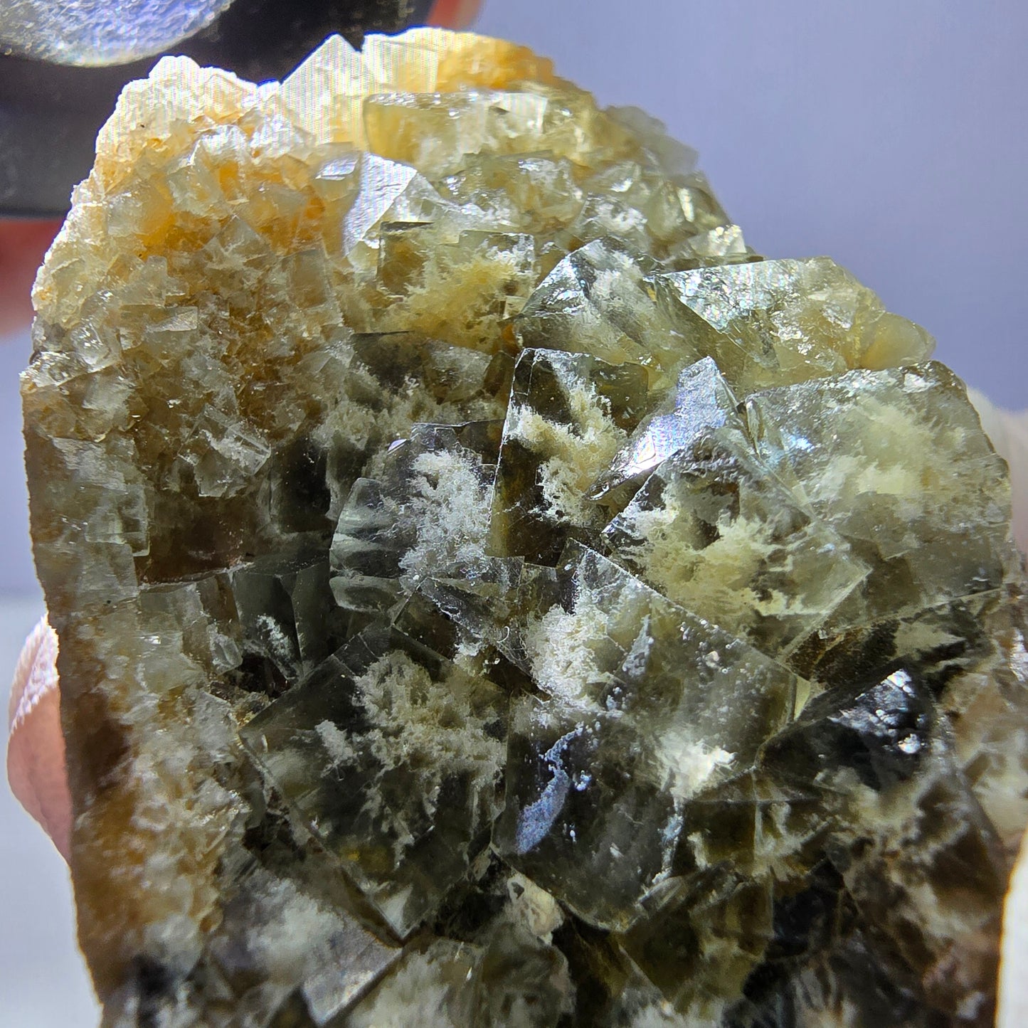 Phantom Fluorit Würfel Stufe, gelb grün Okorusu, Namibia 55*35*16mm