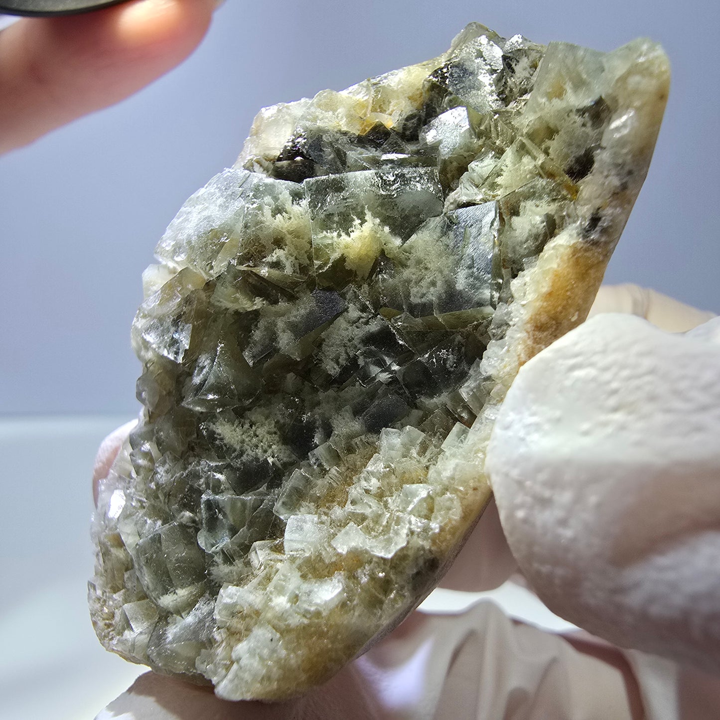 Phantom Fluorit Würfel Stufe, gelb grün Okorusu, Namibia 55*35*16mm