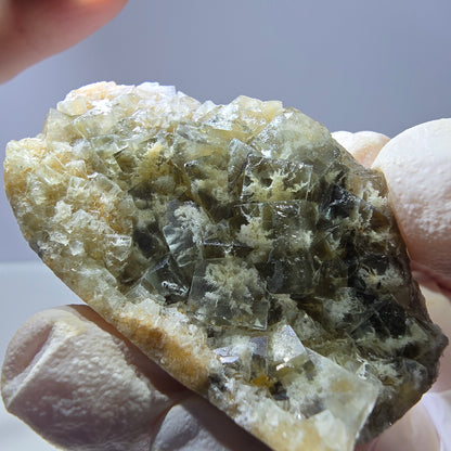 Phantom Fluorit Würfel Stufe, gelb grün Okorusu, Namibia 55*35*16mm