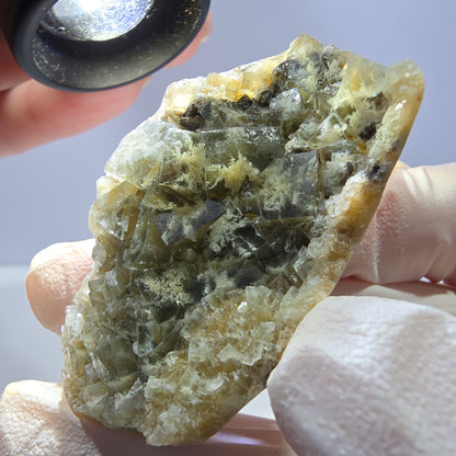 Phantom Fluorit Würfel Stufe, gelb grün Okorusu, Namibia 55*35*16mm