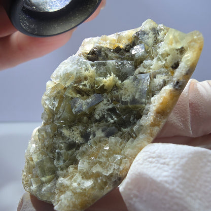 Phantom Fluorit Würfel Stufe, gelb grün Okorusu, Namibia 55*35*16mm