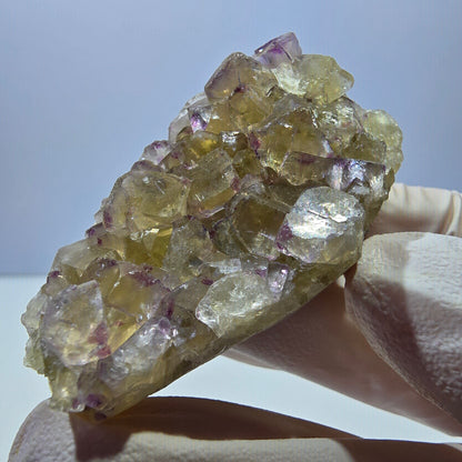 Phantom Fluorit Würfel Stufe, gelb lila Okorusu, Namibia 54*31*19mm