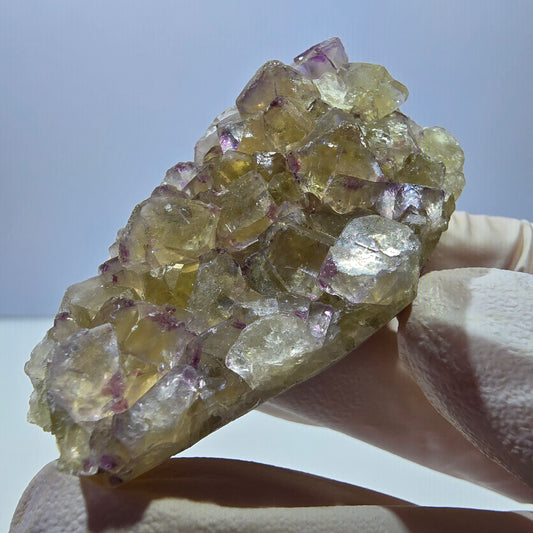 Phantom Fluorit Würfel Stufe, gelb lila Okorusu, Namibia 54*31*19mm