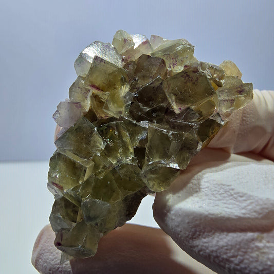 Phantom Fluorit Würfel Stufe, gelb lila Okorusu, Namibia 48*27*18mm