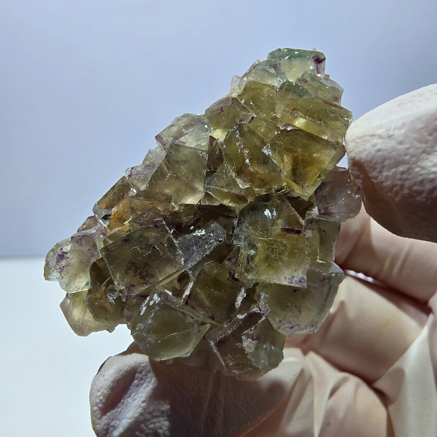 Phantom Fluorite Cube Specimen, yellow purple Okorusu, Namibia 48*27*18mm 