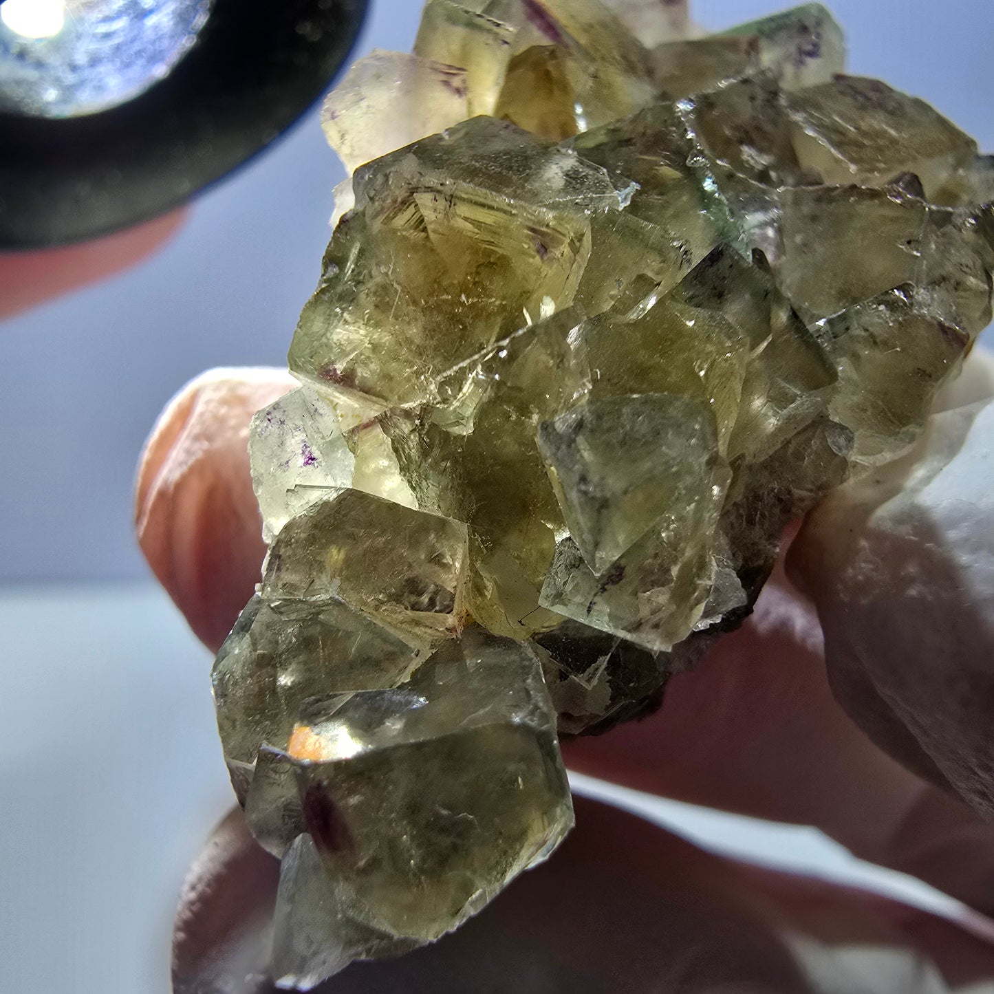Phantom Fluorite Cube Specimen, yellow purple Okorusu, Namibia 48*27*18mm 