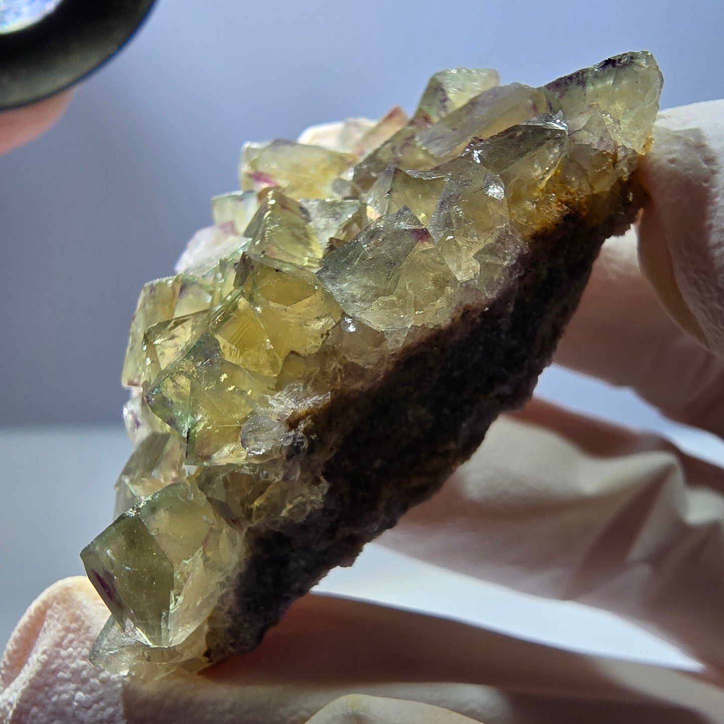 Phantom Fluorite Cube Specimen, yellow purple Okorusu, Namibia 48*27*18mm 